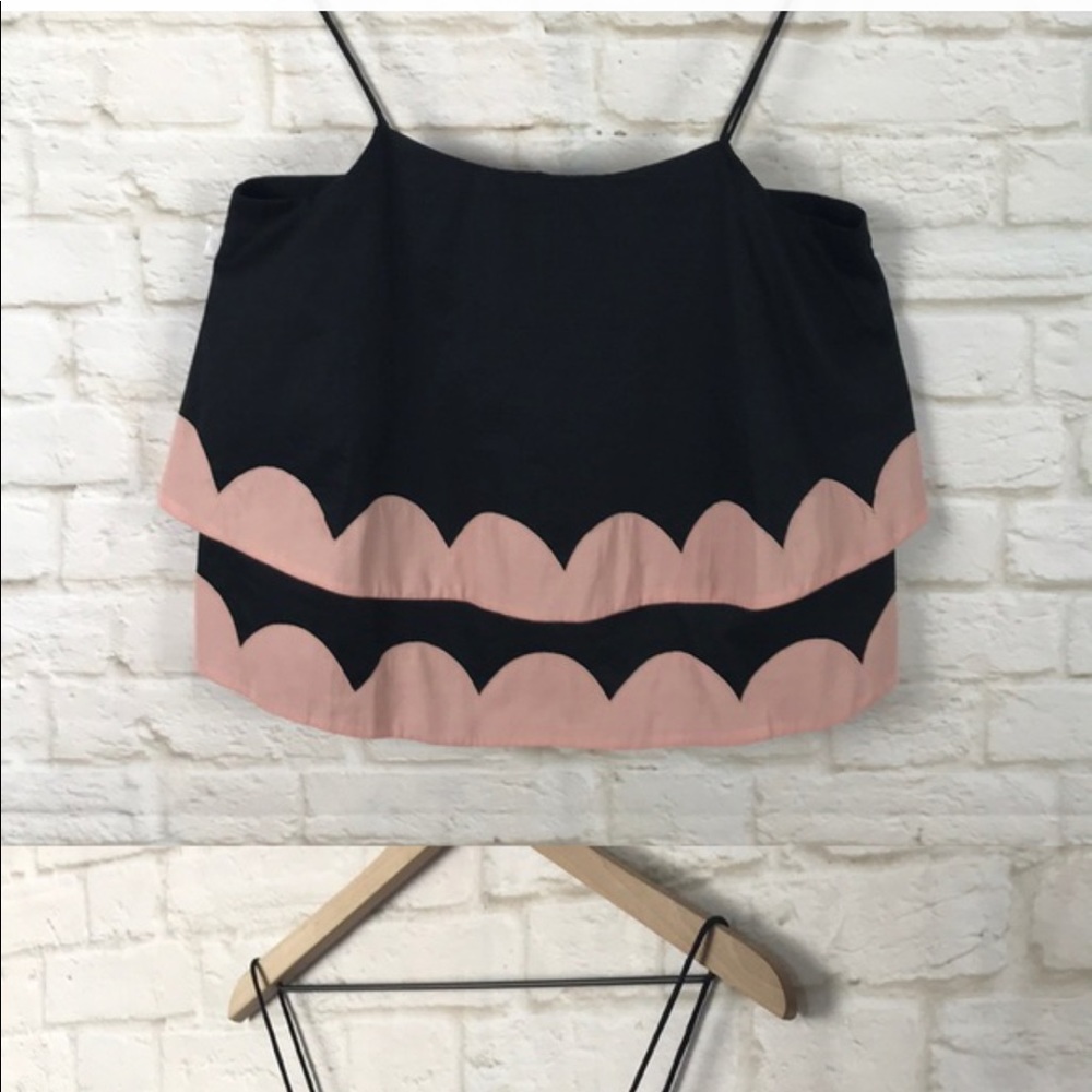 Pink Azulu top w scallop detail from anthropologie